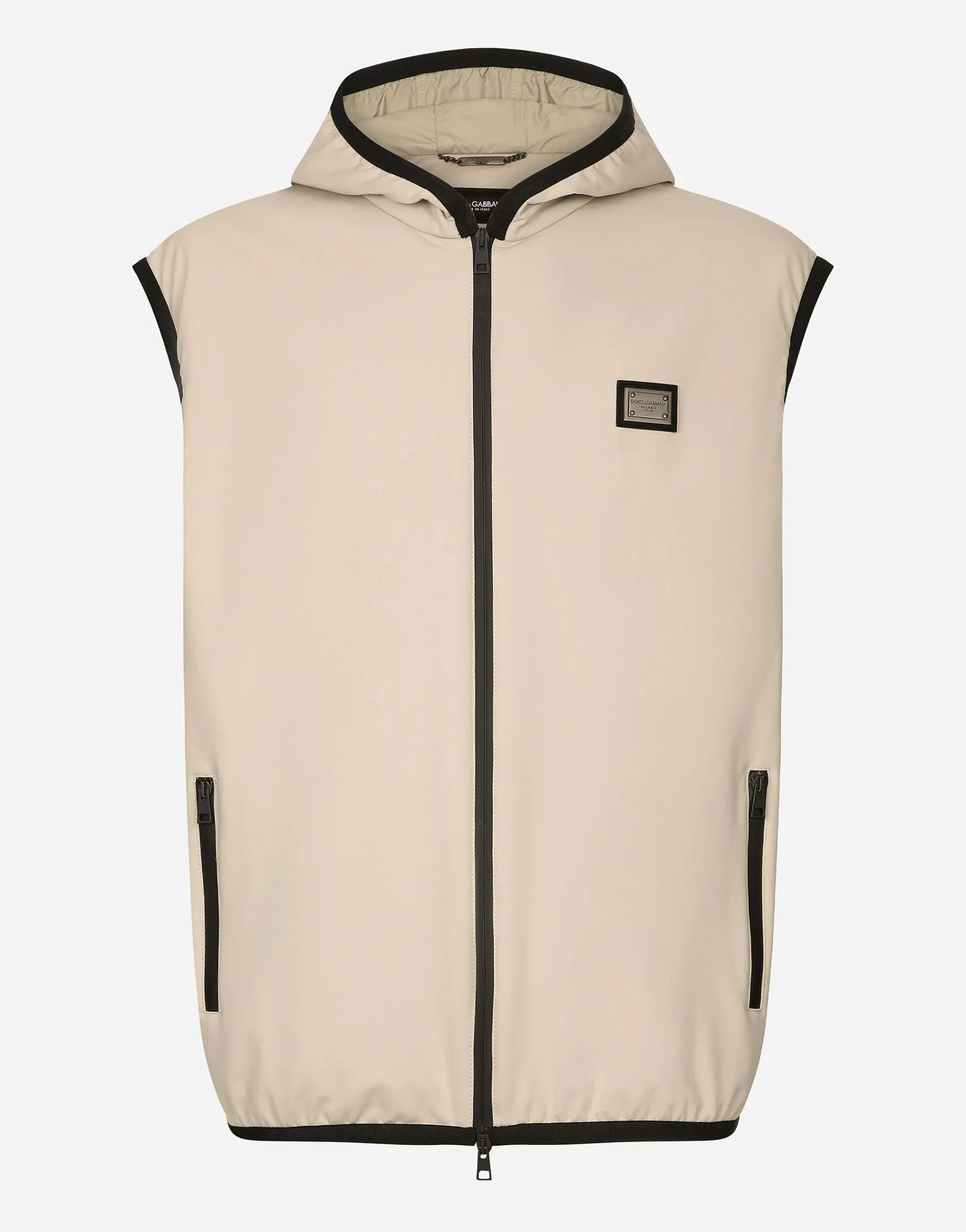 Jersey vest with hood
