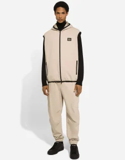 Jersey vest with hood