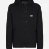 Jersey zip-up hoodie