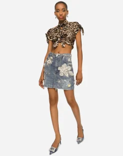 KIM DOLCE&GABBANA Belt with rhinestone embellishment and DG logo