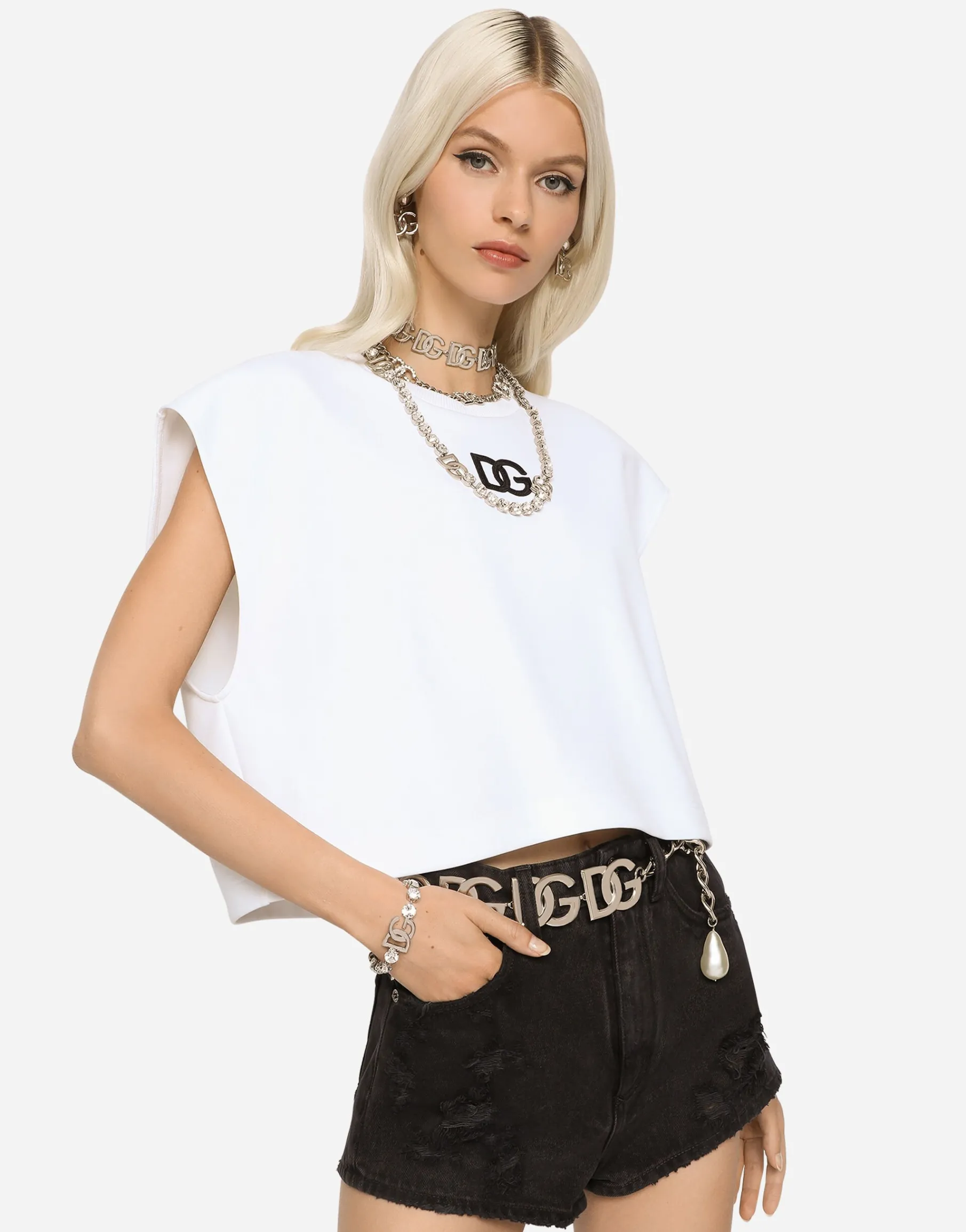 KIM DOLCE&GABBANA Chain belt with DG multi-logo