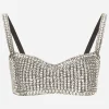 KIM DOLCE&GABBANA Crop top with fusible rhinestones