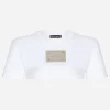KIM DOLCE&GABBANA Cropped jersey T-shirt with “KIM Dolce&Gabbana” tag