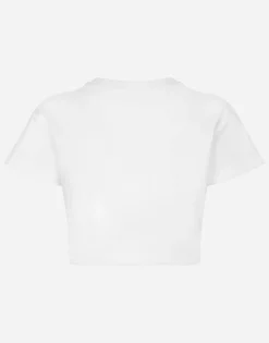 KIM DOLCE&GABBANA Cropped T-shirt with “KIM Dolce&Gabbana” tag