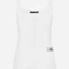 KIM DOLCE&GABBANA Fine-rib cotton tank top with the Re-Edition label