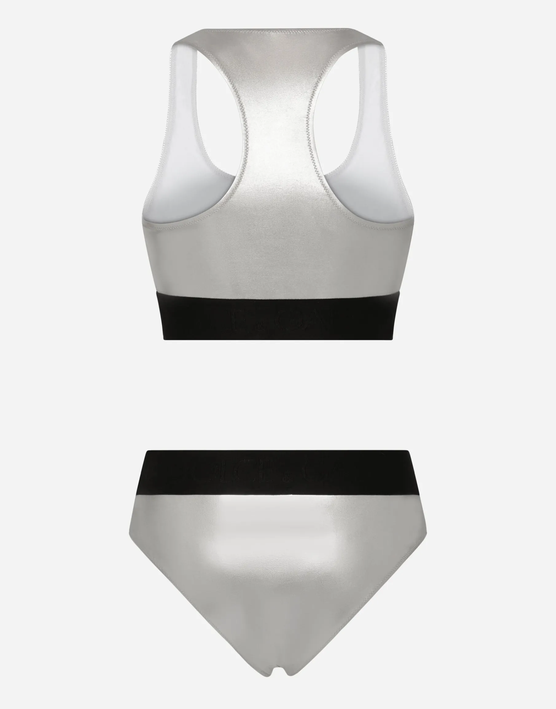 KIM DOLCE&GABBANA Foiled bikini with branded elastic
