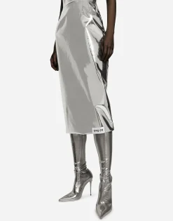 KIM DOLCE&GABBANA Foiled jersey calf-length dress