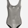KIM DOLCE&GABBANA Foiled racer-style swimsuit