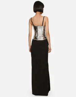 KIM DOLCE&GABBANA Foiled satin corset