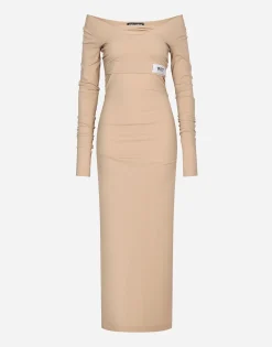 KIM DOLCE&GABBANA Jersey Milano rib calf-length dress