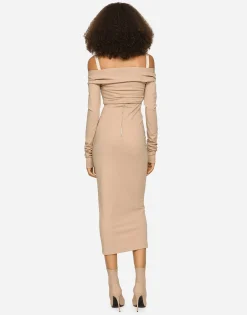 KIM DOLCE&GABBANA Jersey Milano rib calf-length dress
