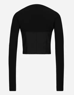 KIM DOLCE&GABBANA Jersey, satin and poplin corset top