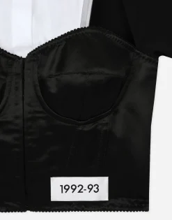 KIM DOLCE&GABBANA Jersey, satin and poplin corset top