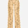 KIM DOLCE&GABBANA Leather pants with all-over embellishment