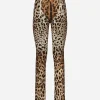 KIM DOLCE&GABBANA Leopard-print marquisette pants