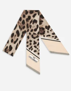 KIM DOLCE&GABBANA Leopard-print twill headscarf