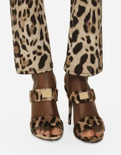 KIM DOLCE&GABBANA Leopard-print marquisette pants