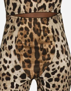 KIM DOLCE&GABBANA Leopard-print marquisette pants