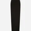 KIM DOLCE&GABBANA Long cady skirt with side zippers and slit