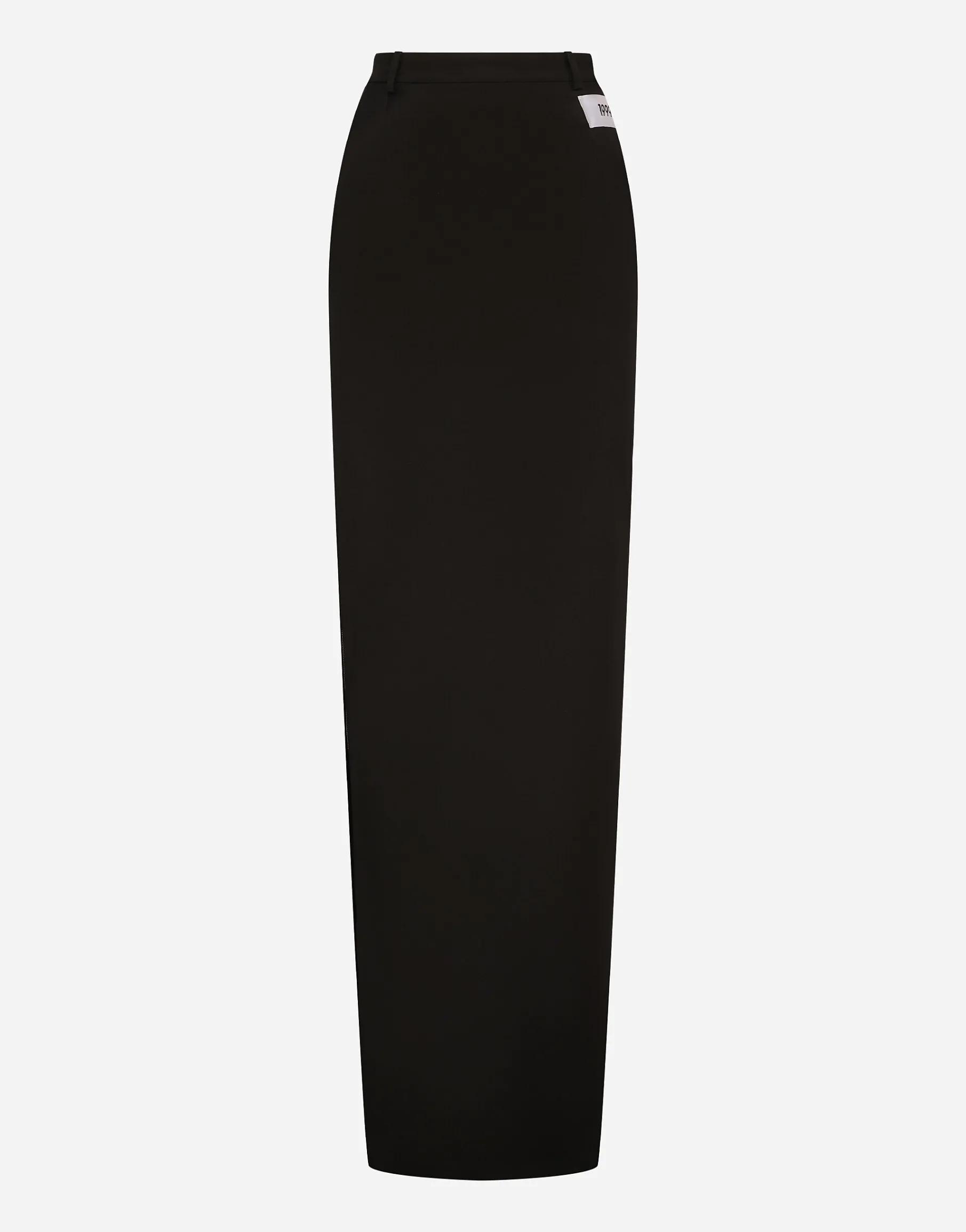 KIM DOLCE&GABBANA Long cady skirt with side zippers and slit