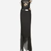 KIM DOLCE&GABBANA Long chiffon dress with butterflies