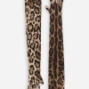 KIM DOLCE&GABBANA Long leopard-print stretch satin gloves