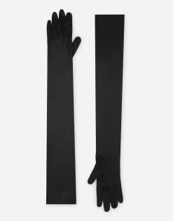 KIM DOLCE&GABBANA Long stretch satin gloves