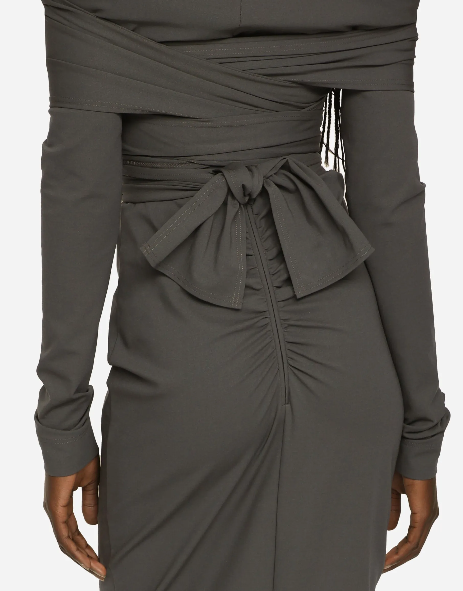 KIM DOLCE&GABBANA Long stretch jersey Milano rib dress