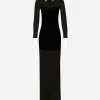 KIM DOLCE&GABBANA Long tulle dress with shirt detailing