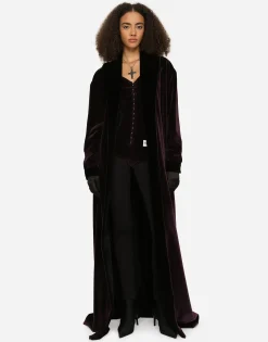 KIM DOLCE&GABBANA Long velvet coat