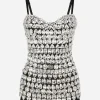 KIM DOLCE&GABBANA Marquisette bodysuit with rhinestone embellishment
