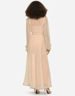 KIM DOLCE&GABBANA Marquisette trench coat with belt