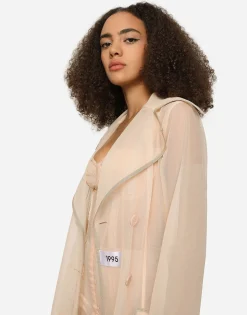 KIM DOLCE&GABBANA Marquisette trench coat with belt