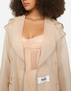 KIM DOLCE&GABBANA Marquisette trench coat with belt
