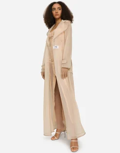 KIM DOLCE&GABBANA Marquisette trench coat with belt