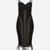 KIM DOLCE&GABBANA Midi dress with eyelets and lacing