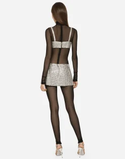 KIM DOLCE&GABBANA Miniskirt with fusible rhinestones