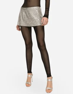 KIM DOLCE&GABBANA Miniskirt with fusible rhinestones