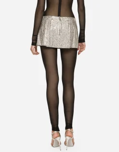 KIM DOLCE&GABBANA Miniskirt with fusible rhinestones