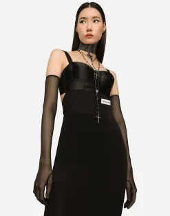 KIM DOLCE&GABBANA Organzine calf-length corset dress