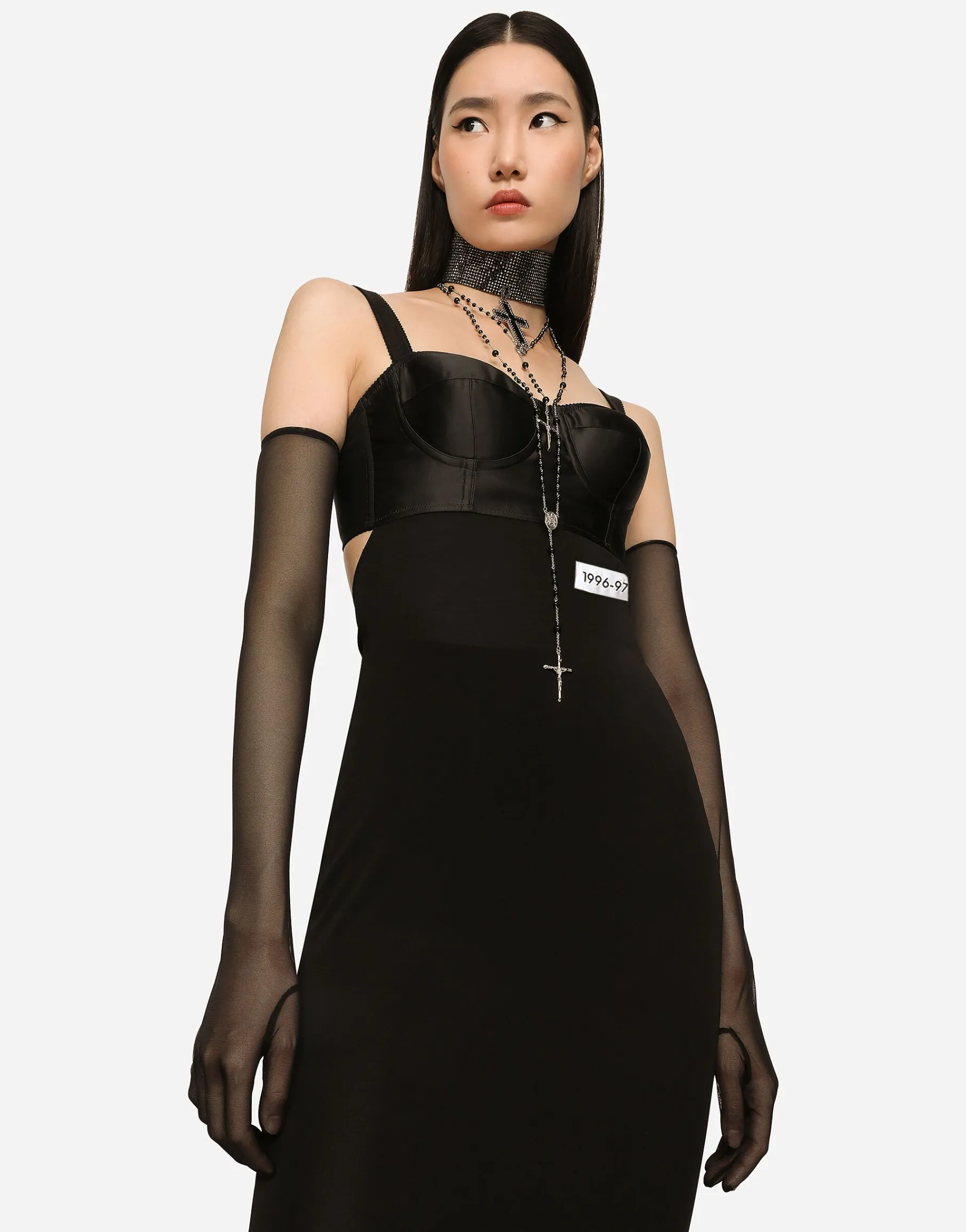 KIM DOLCE&GABBANA Organzine calf-length corset dress