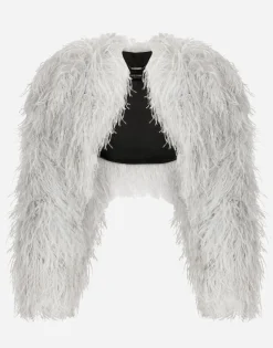 KIM DOLCE&GABBANA Ostrich feather bolero jacket