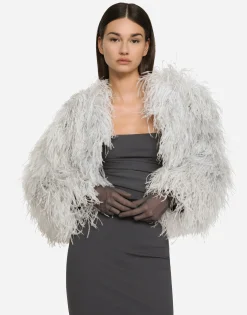 KIM DOLCE&GABBANA Ostrich feather bolero jacket