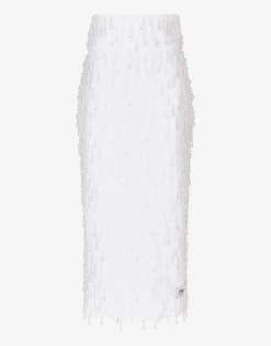 KIM DOLCE&GABBANA Powernet calf-length skirt with embellishment