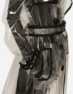 KIM DOLCE&GABBANA PVC trench coat with contrasting piping