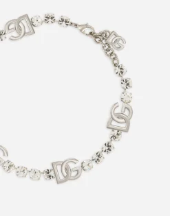 KIM DOLCE&GABBANA Rhinestone necklace with DG logo