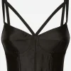 KIM DOLCE&GABBANA Satin and marquisette corset