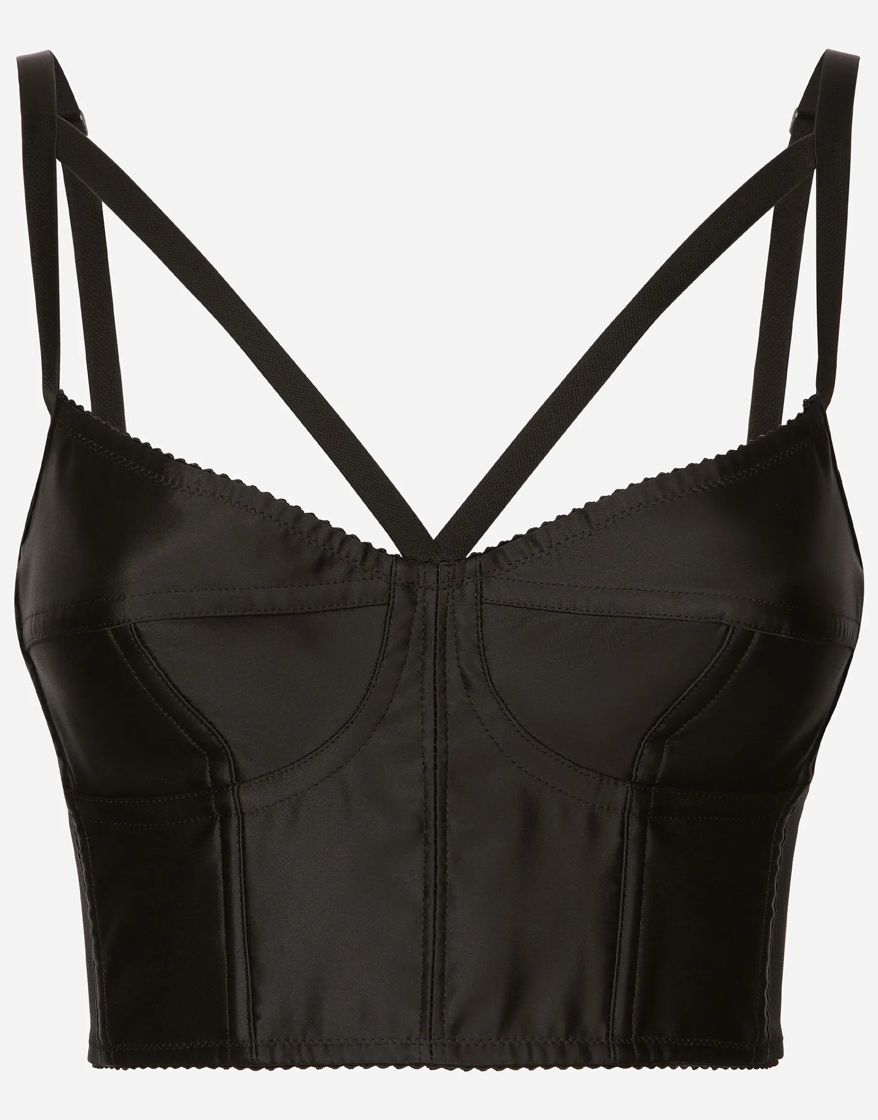 KIM DOLCE&GABBANA Satin and marquisette corset