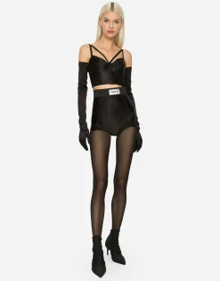 KIM DOLCE&GABBANA Satin and marquisette corset