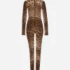 KIM DOLCE&GABBANA Sheer leopard-print jumpsuit